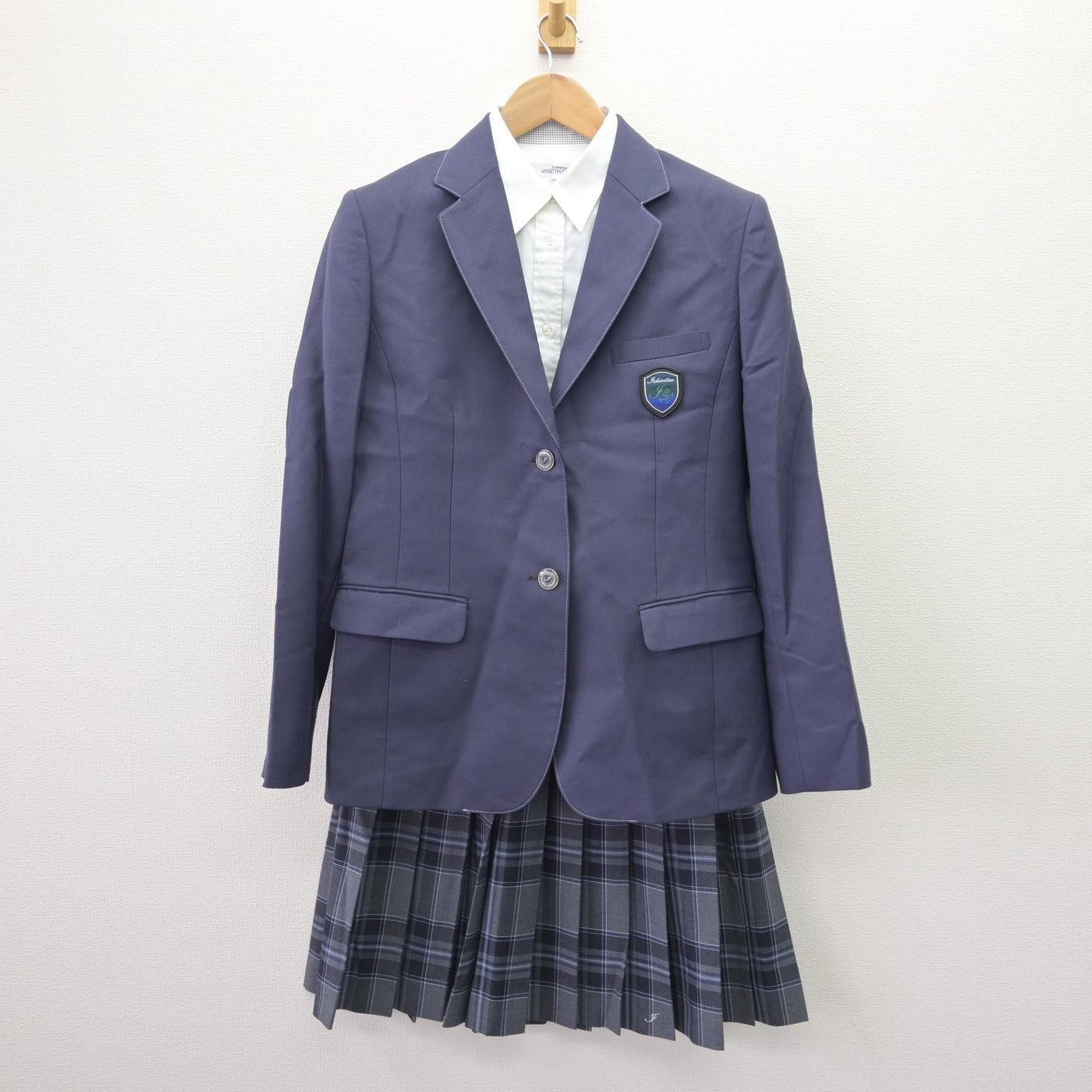 【中古】大阪府 いちりつ高等学校 女子制服 3点 (ブレザー・シャツ・スカート) sf110094