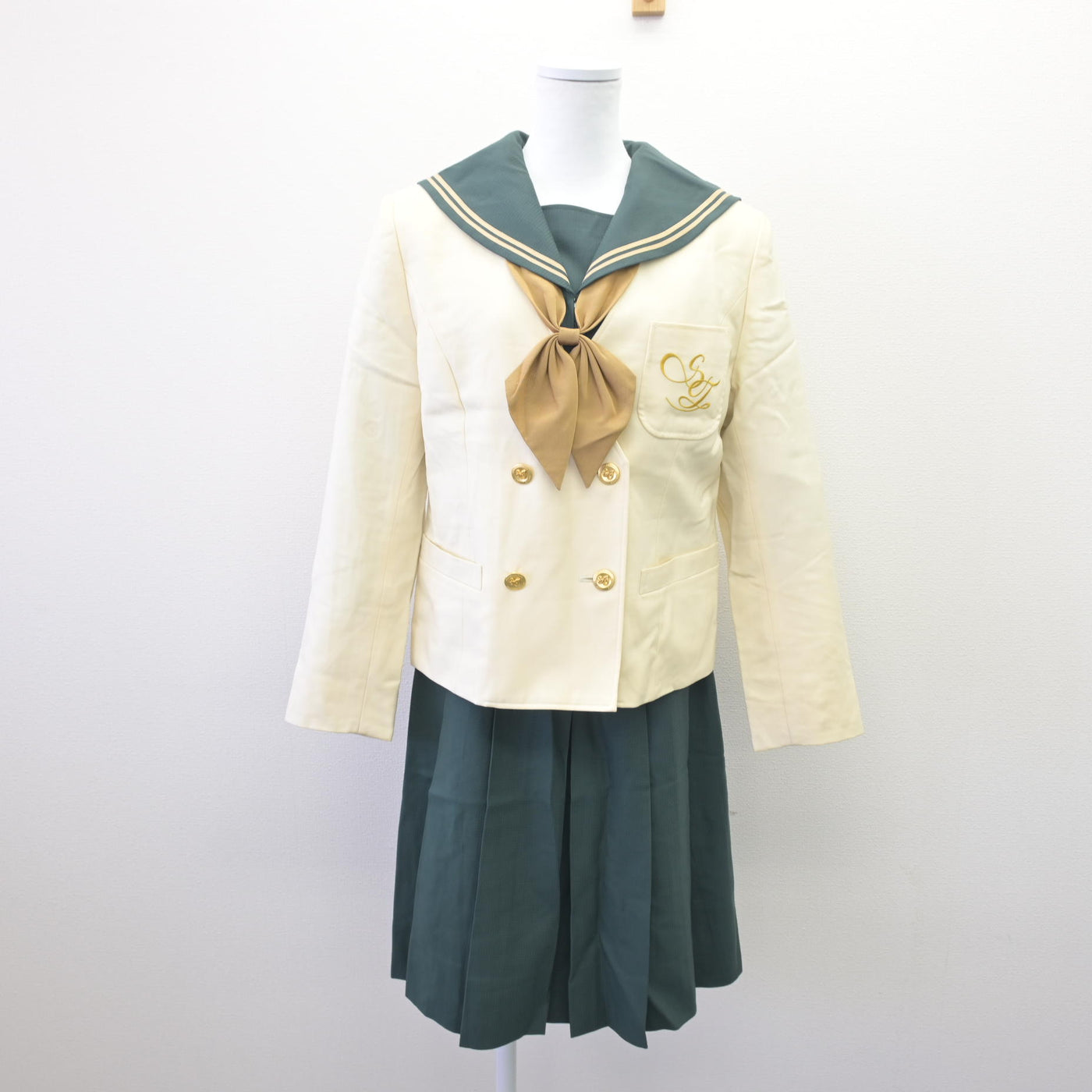 【中古】福島県 須賀川桐陽高等学校 女子制服 4点 (ブレザー・セーラー服・スカート) sf110143