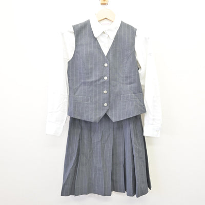 【中古】東京都 錦城高等学校 女子制服 5点 (ブレザー・ベスト・シャツ・スカート) sf110152
