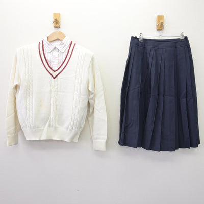 【中古】広島県 広島井口高等学校 女子制服 3点 (ニット・シャツ・スカート) sf110179