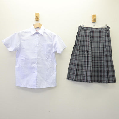 【中古】京都府 凌風学園中学校 女子制服 2点 (シャツ・スカート) sf110184