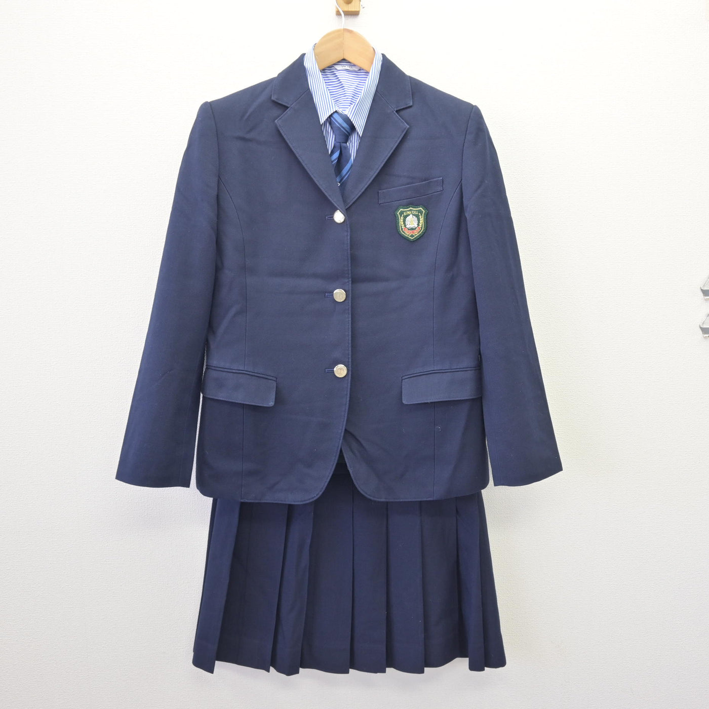 【中古】熊本県 球磨工業高等学校 女子制服 4点 (ブレザー・シャツ・スカート) sf110227