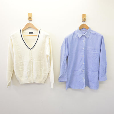 【中古】熊本県 球磨工業高等学校 女子制服 2点 (ニット・シャツ) sf110228