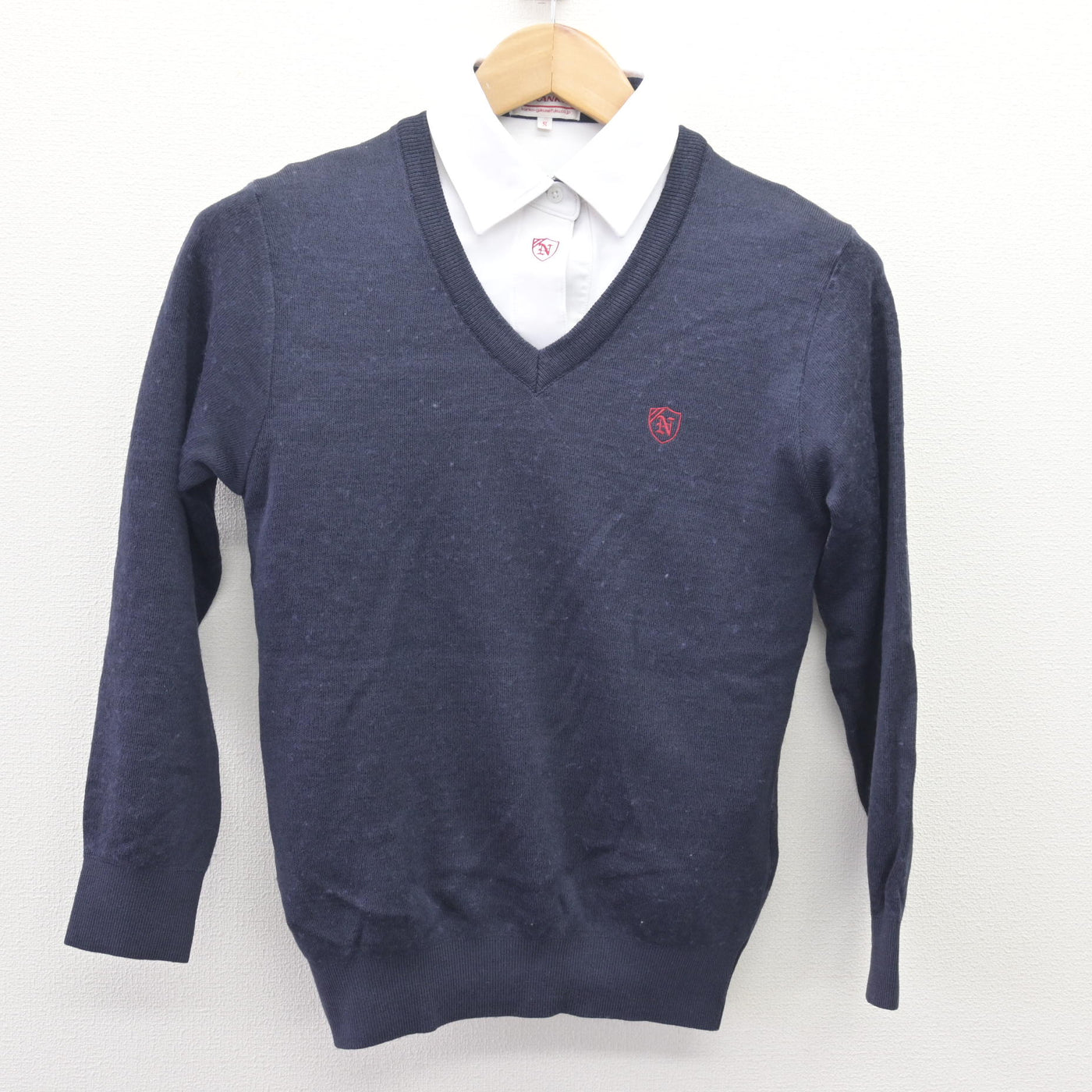 【中古】大阪府 南郷中学校 女子制服 2点 (ニット・シャツ) sf110247