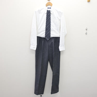 【中古】宮城県 富谷高等学校 男子制服 5点 (ブレザー・シャツ・ズボン) sf110258