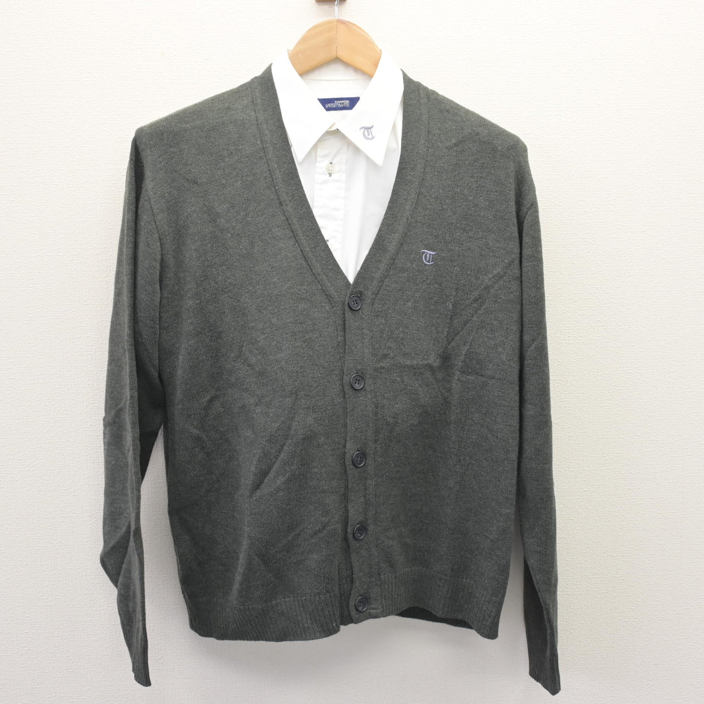【中古】宮城県 富谷高等学校 男子制服 2点 (ニット・シャツ) sf110259