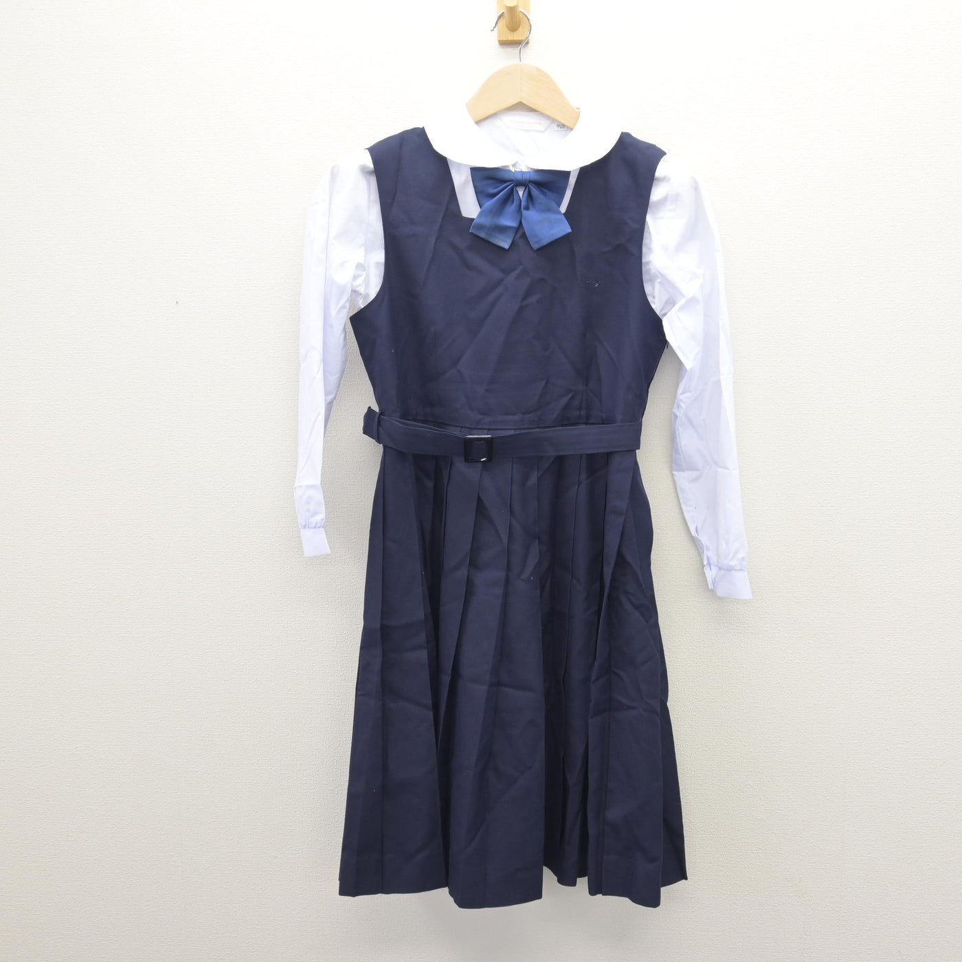 【中古】岡山県 福田中学校 女子制服 4点 (ブレザー・シャツ・ジャンパースカート) sf110292