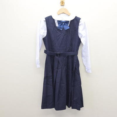 【中古】岡山県 福田中学校 女子制服 4点 (ブレザー・シャツ・ジャンパースカート) sf110292