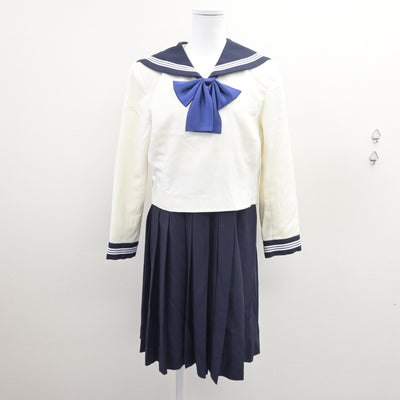 【中古】福岡県 博多女子高等学校 女子制服 4点 (セーラー服・ニット・ジャンパースカート) sf110303