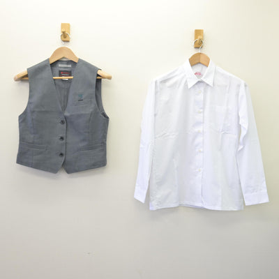 【中古】北海道 東月寒中学校 女子制服 2点 (ベスト・シャツ) sf110316