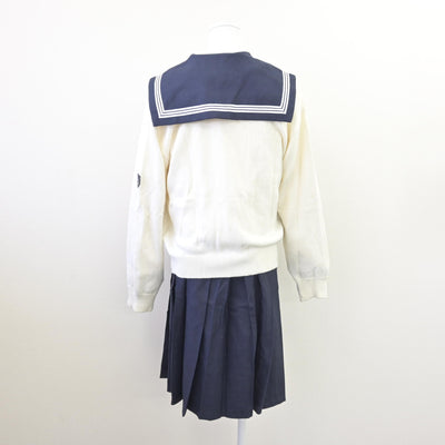 【中古】福岡県 博多女子高等学校 女子制服 4点 (ニット・セーラー服・ジャンパースカート) sf110366