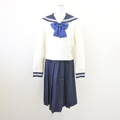 【中古】福岡県 博多女子高等学校 女子制服 4点 (ニット・セーラー服・ジャンパースカート) sf110366