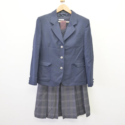 【中古】神奈川県 横須賀学院高等学校 女子制服 4点 (ブレザー・ニット・スカート) sf110367