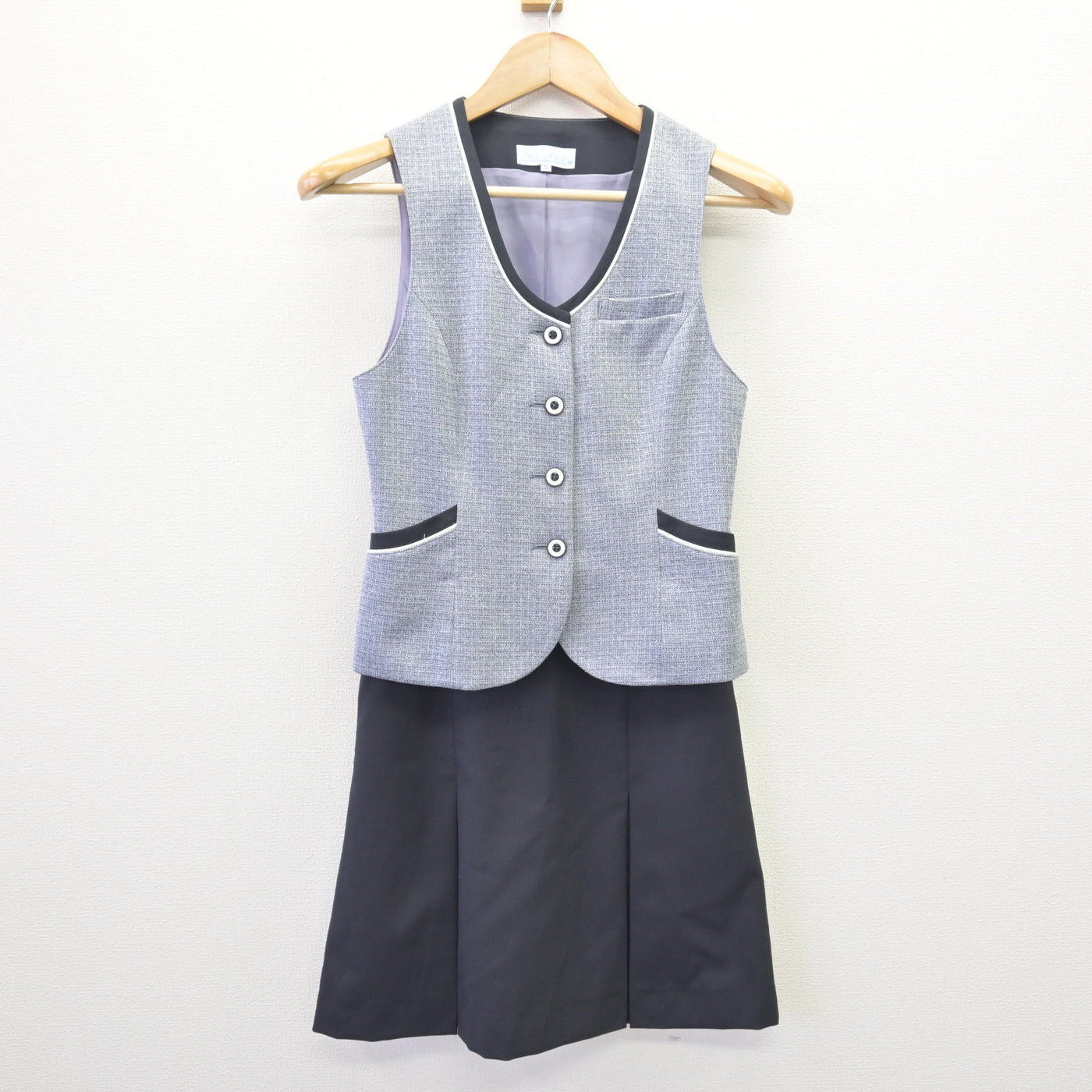 【中古】 事務服 女子制服 2点 (ベスト・スカート) sf110379