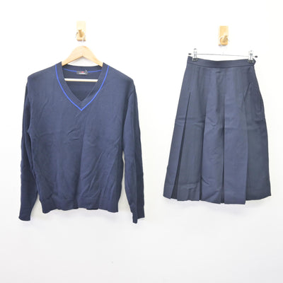 【中古】北海道 北海道旭川永嶺高等学校 女子制服 4点 (ブレザー・ニット・スカート) sf110388
