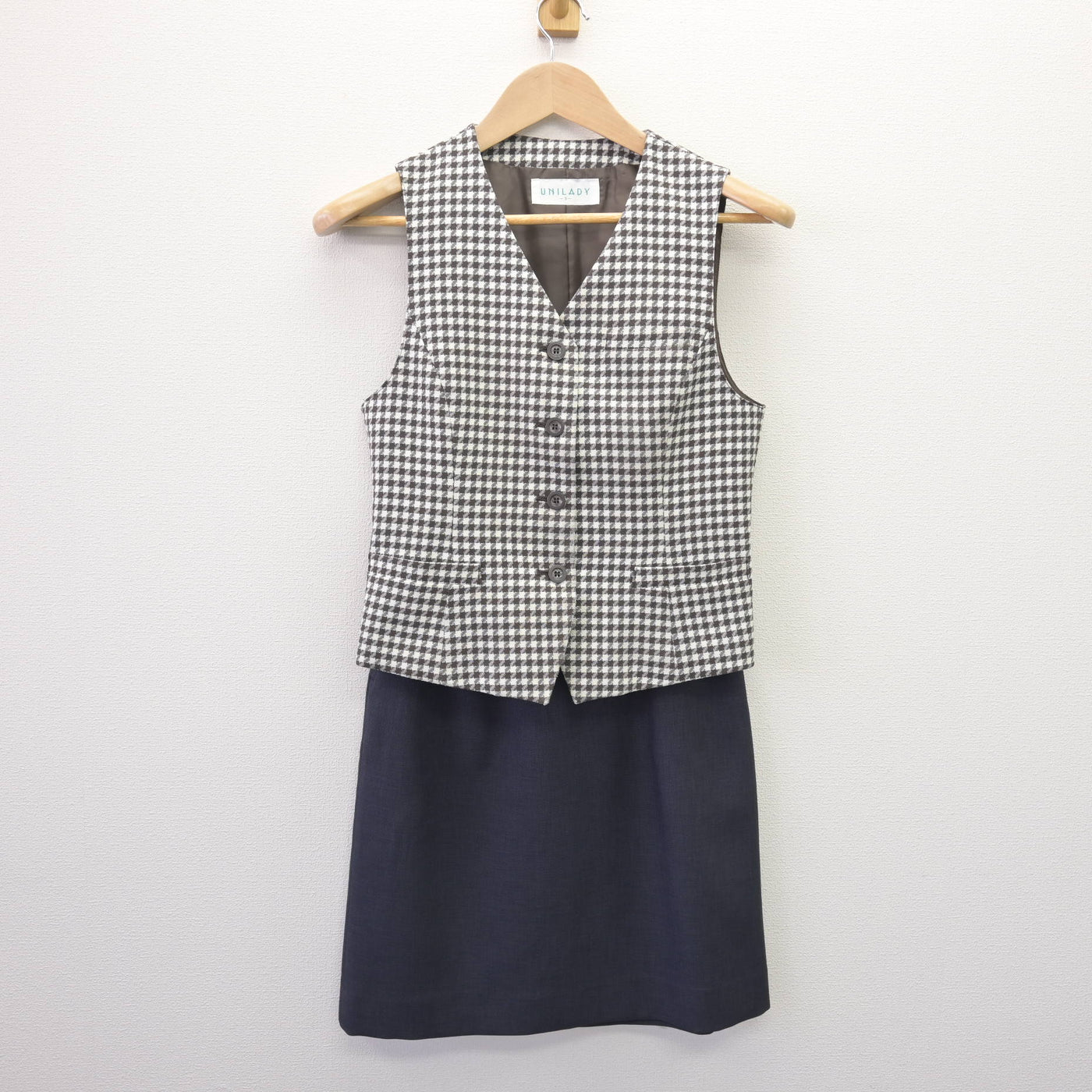 【中古】 事務服 女子制服 2点 (ベスト・スカート) sf110411