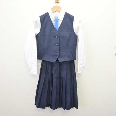 【中古】愛媛県 今治北高等学校 女子制服 5点 (ブレザー・ベスト・シャツ・スカート) sf110417