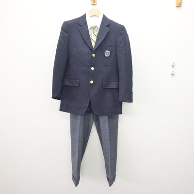 【中古】愛知県 城山中学校 男子制服 4点 (ブレザー・シャツ・ズボン) sf110421