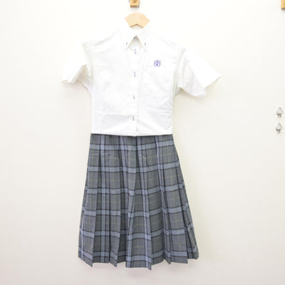 【中古】広島県 呉中央中学校 女子制服 2点 (シャツ・スカート) sf110429