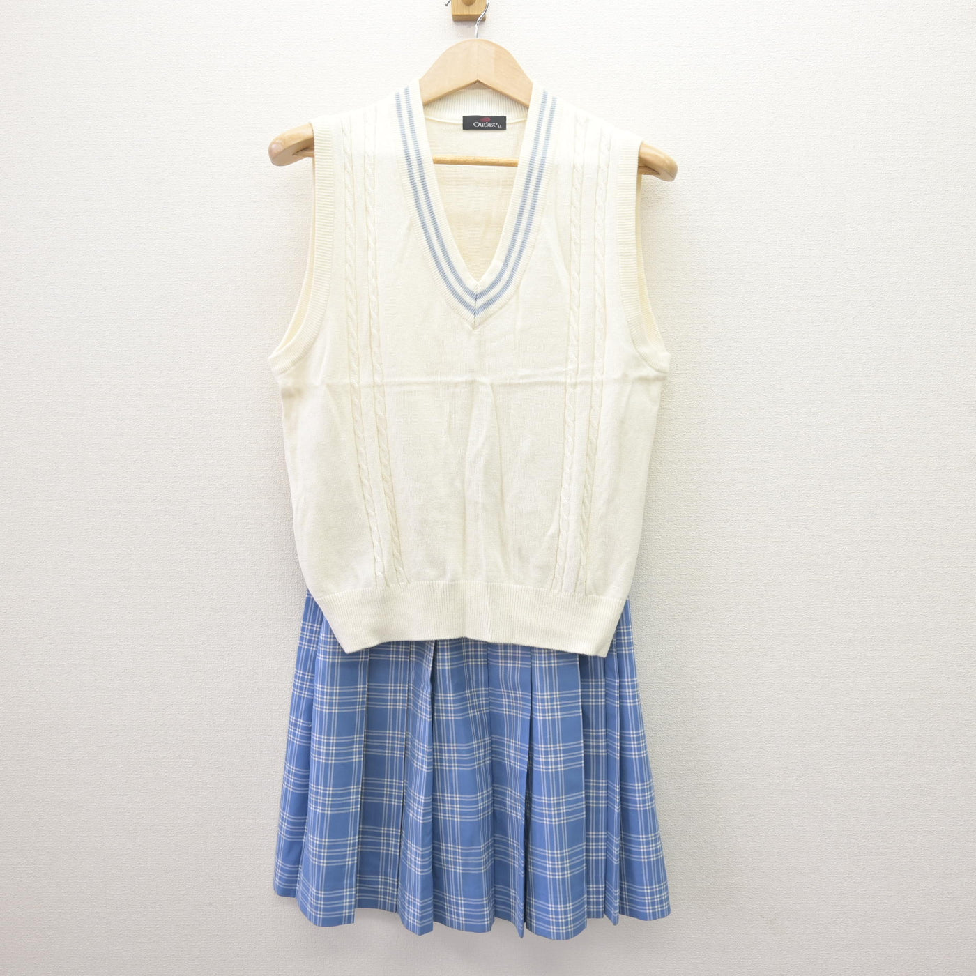 【中古】北海道 札幌東商業高等学校 女子制服 2点 (ニットベスト・スカート) sf110434