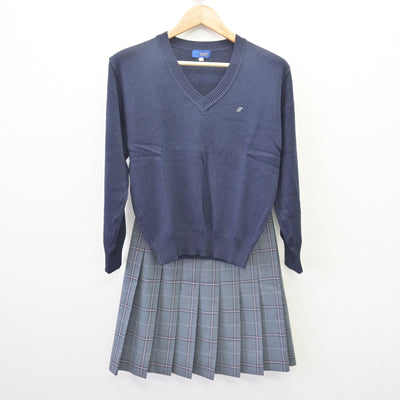 【中古】 神奈川県 鶴見大学附属高等学校 女子制服 4点 (ブレザー・ニット・スカート) sf110487