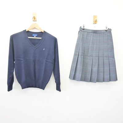 【中古】 神奈川県 鶴見大学附属高等学校 女子制服 4点 (ブレザー・ニット・スカート) sf110487