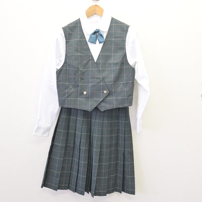 【中古】北海道 月寒中学校 女子制服 5点 (ブレザー・ベスト・シャツ・スカート) sf110544