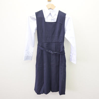 【中古】神奈川県 横浜国立大学教育学部 附属鎌倉中学校 女子制服 3点 (ブレザー・シャツ・ジャンパースカート) sf110573