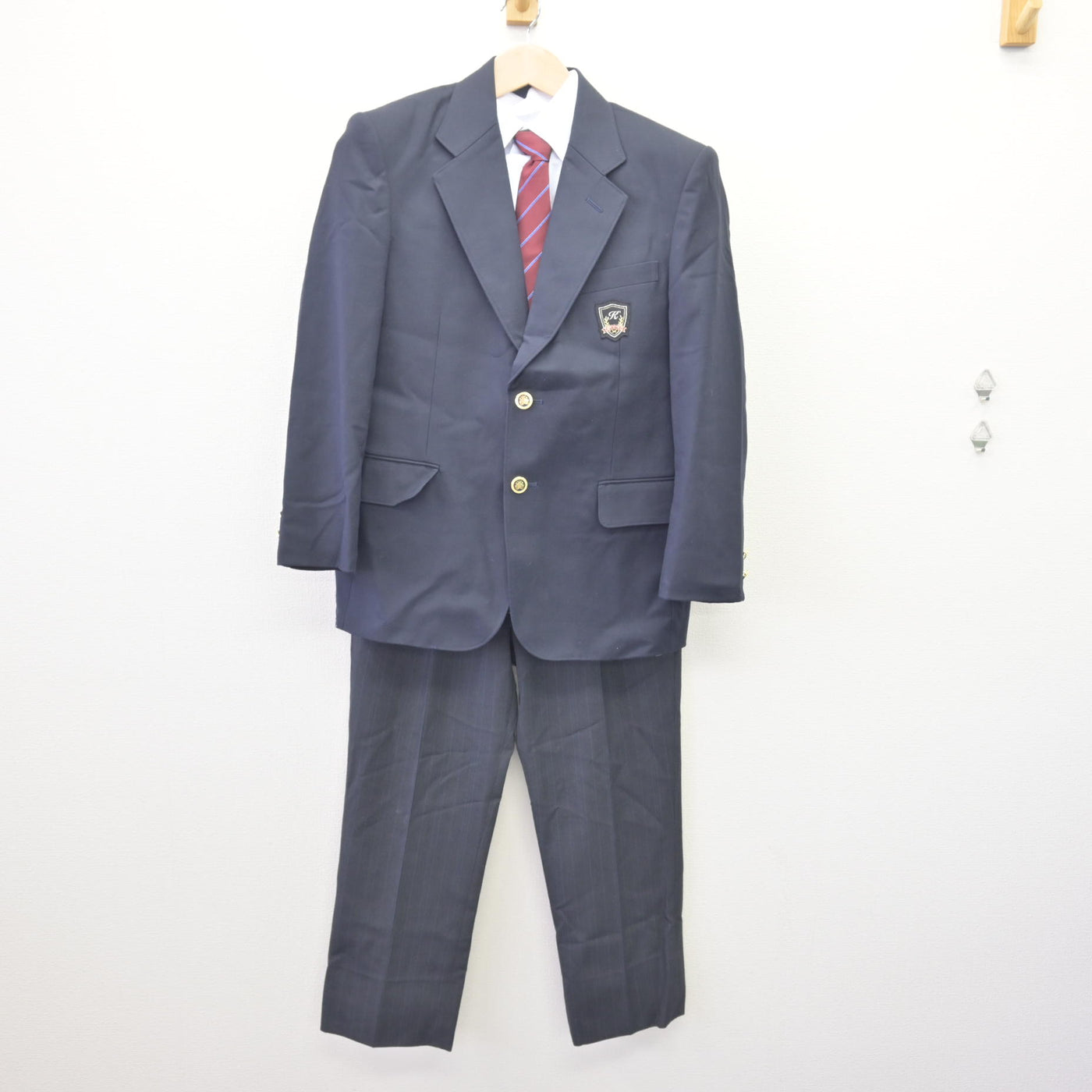 中古】埼玉県 春日部特別支援学校 男子制服 4点 (ブレザー・シャツ 