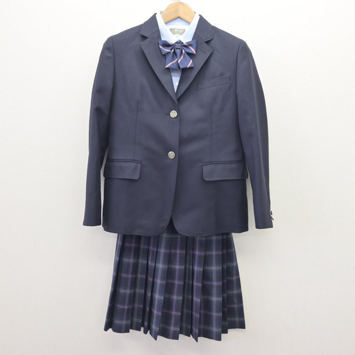 飛鳥未来 制服 スカート 中古】 飛鳥未来高等学校 女子制服 5点 (ブレザー・ニット・シャツ