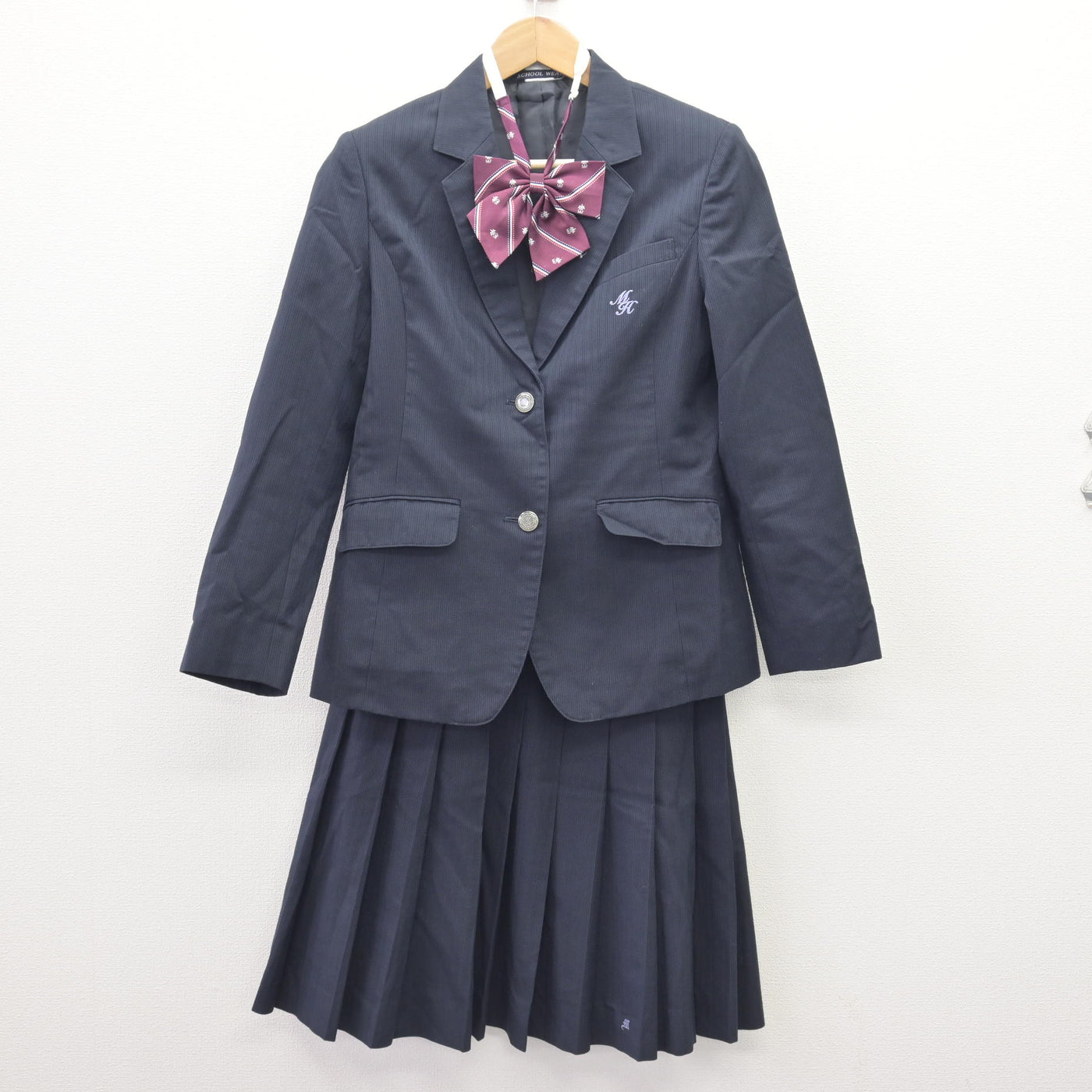 中古】宮城県 松島高等学校 女子制服 4点 (ブレザー・ニット