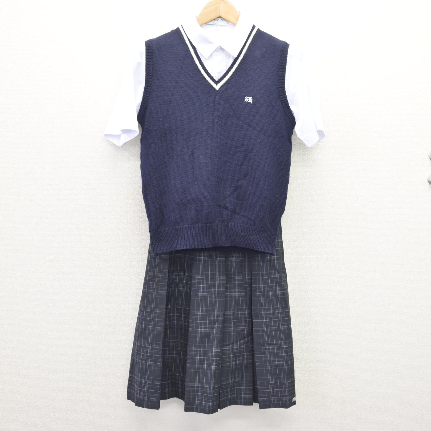 大阪府立美原高等学校 指定セーター/ベスト 男女兼用(青色) 中古】大阪 