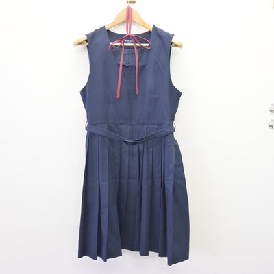 【中古】山口県 萩高等学校 女子制服 3点 (ジャンパースカート) sf111343