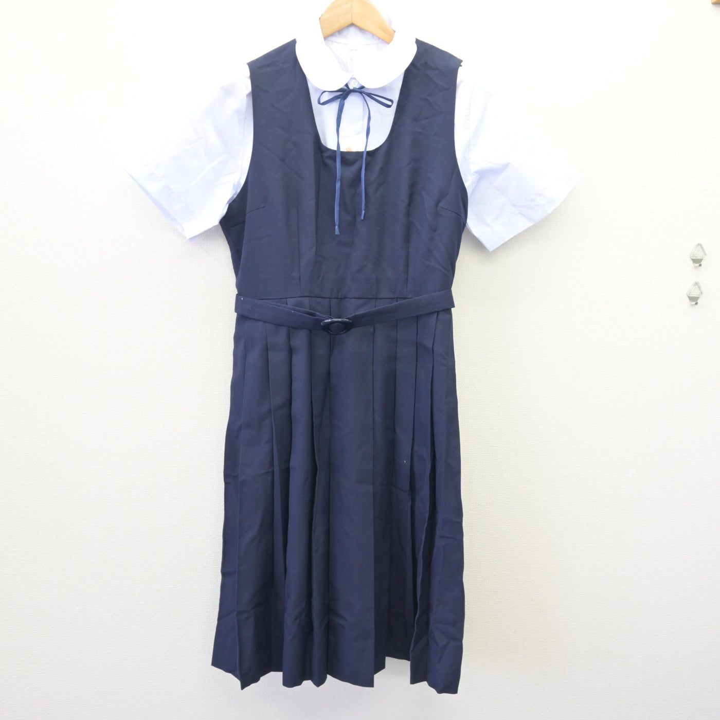 【中古】東京都 府中第一中学校 女子制服 3点 (シャツ・ジャンパースカート) sf111346