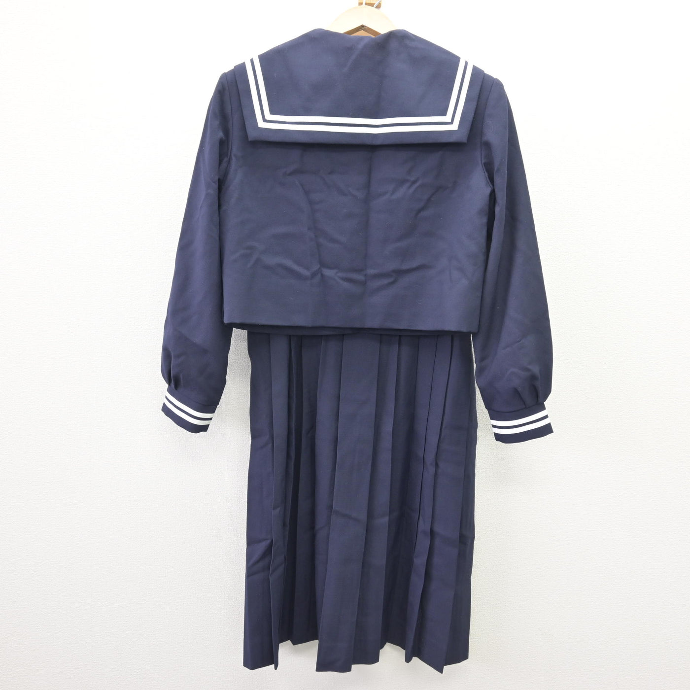 【中古】熊本県 熊本大学教育学部附属中学校 女子制服 5点 (セーラー服・ジャンパースカート) sf111614