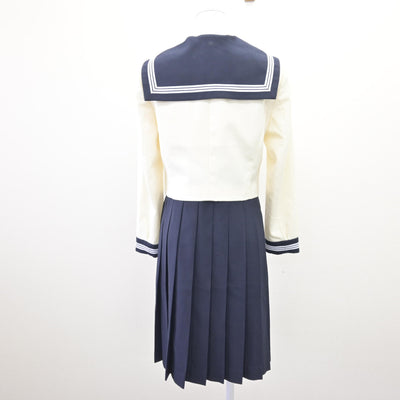 【中古】福岡県 博多女子高等学校 女子制服 4点 (セーラー服・ニット・ジャンパースカート) sf111620