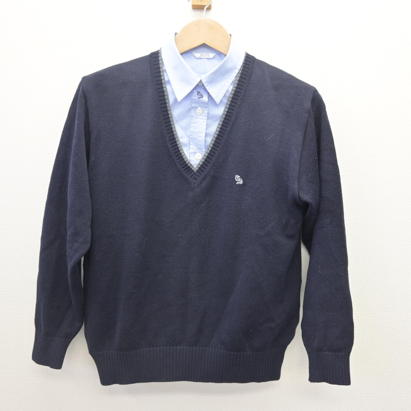 【中古】茨城県 高萩清松高等学校 女子制服 2点 (ニット・シャツ) sf111766
