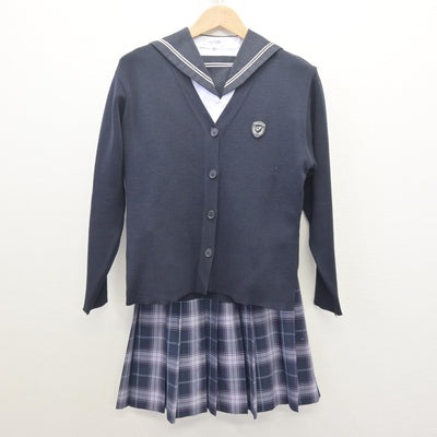 【中古】広島県 瀬戸内高等学校 女子制服 3点 (ニット・セーラー服・スカート) sf111791