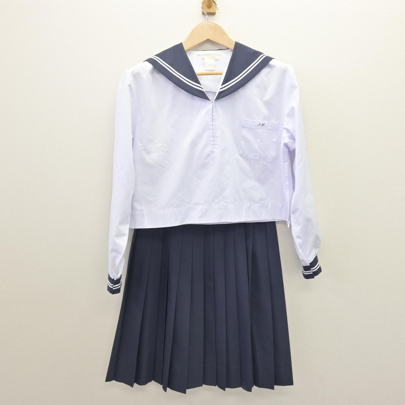 中古】兵庫県 生野高等学校 女子制服 2点 (セーラー服・スカート