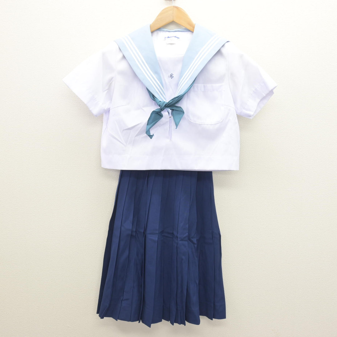 TOKKOさん専用　学校制服 セーラー服 水色 夏服（中間服）上下セット 海埠高校 セーラー服 長袖 夏中間服 (3本ライン・水色襟) SailorStyle