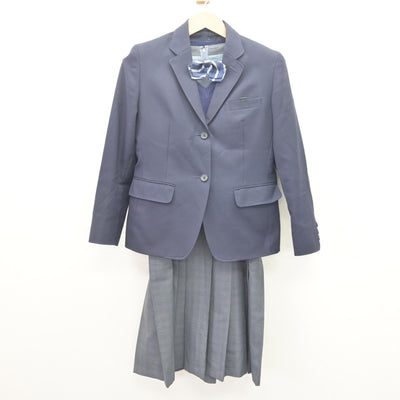 【中古】兵庫県 尼崎市立中央中学校 女子制服 4点 (ブレザー・ニット・ジャンパースカート) sf111962