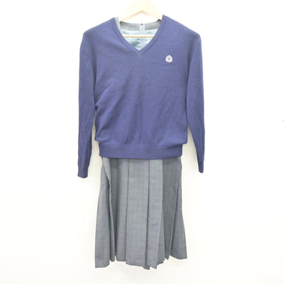 【中古】兵庫県 尼崎市立中央中学校 女子制服 4点 (ブレザー・ニット・ジャンパースカート) sf111962