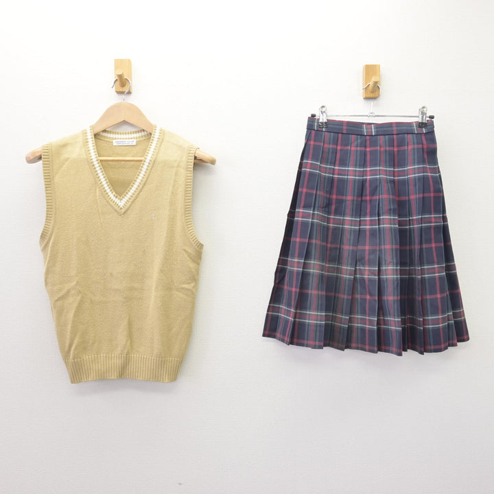 中古】北海道 札幌大谷高等学校 女子制服 2点 (ニットベスト・スカート