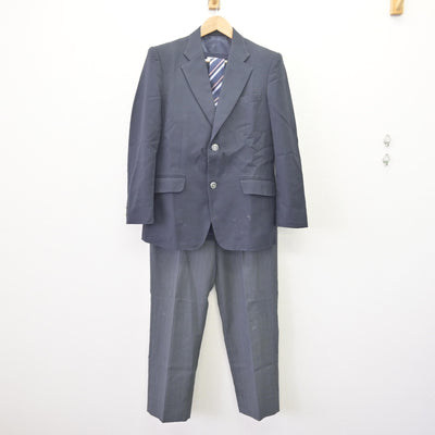 【中古】千葉県 市川大野高等学園 男子制服 4点 (ブレザー・ニット・ズボン) sf112244