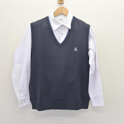 【中古】神奈川県 横浜創学館高等学校/旧制服 女子制服 2点 (ニットベスト・シャツ) sf112267