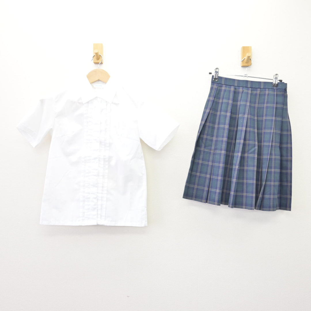 中古】大阪府 大阪薫英女学院中学校 女子制服 2点 (シャツ・スカート