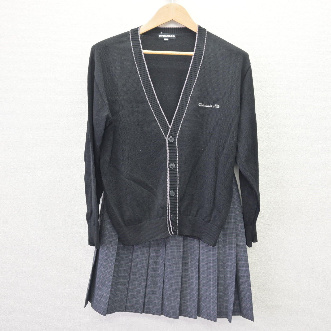 中古】大阪府 高槻北高等学校 女子制服 5点 (ブレザー・ニット