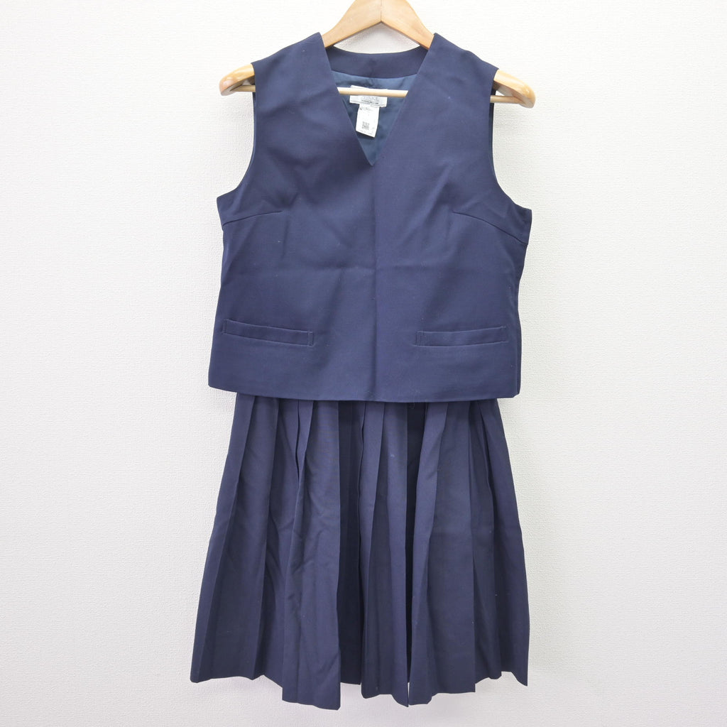高校制服　女子ベスト　スカート 中古】鳥取県 高草中学校 女子制服 2点 (ベスト・スカート