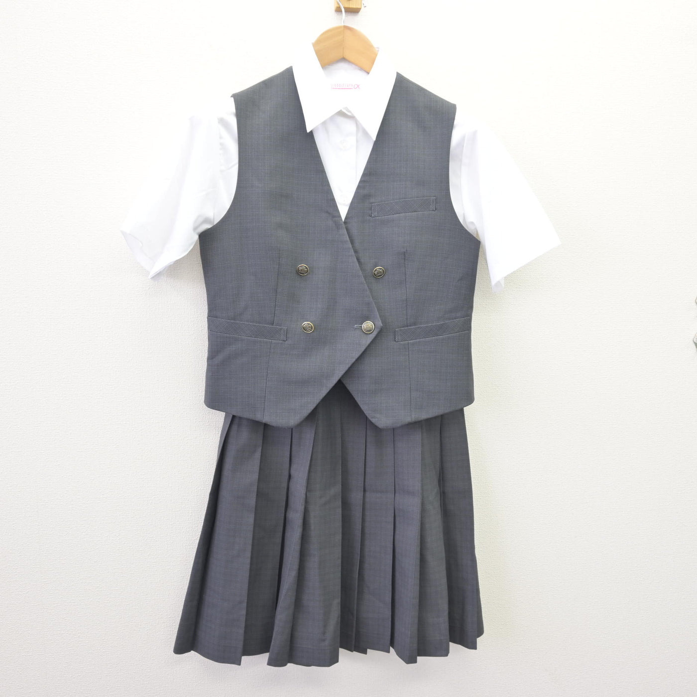 中古】神奈川県 野川中学校 女子制服 3点 (ベスト・シャツ