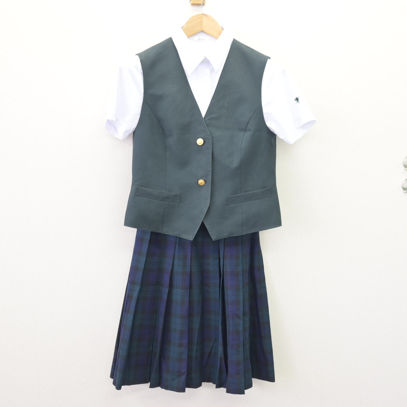 【中古】宮城県 仙台育英学園高等学校 女子制服 3点 (ベスト・シャツ・スカート) sf112580